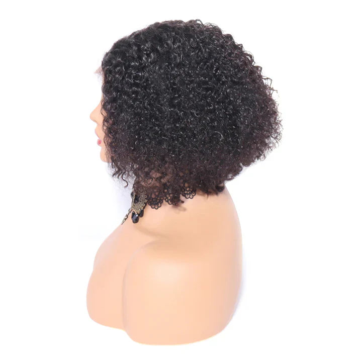 Cacaolux Kinky Curly Bob Wig 4x4 Front Lace 100% Human Hair Brazilian Virgin Hair
