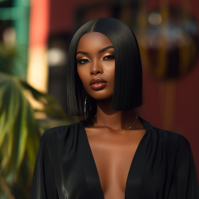 Brazilian Straight Short Bob Wigs Dark Blue T-Part Lace Front Human Hair Middle Part Pre Plucked Hairline with Baby Hair